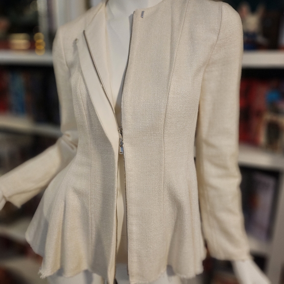 Theory Rice Canvas Tweed Peplum Jacket - Picture 5 of 8